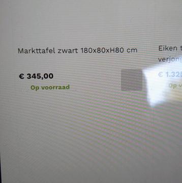 Markttafel zwart  beschikbaar voor biedingen