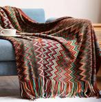 Mooie Deken met Franjes, Bruin, Nieuw, Ophalen of Verzenden, Rechthoekig