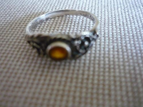 Zilveren ring 925 met carneool, Sieraden, Tassen en Uiterlijk, Ringen, Gebruikt, Dame, Kleiner dan 17, Zilver, Zilver, Met edelsteen