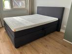 Elektrische Boxspring 160x200 Antraciet + Topper, Ophalen, Verstelbaar, Tweepersoons, 160 cm