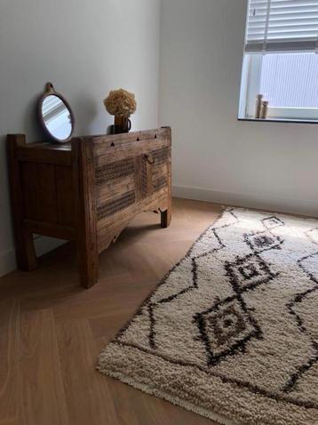Antiek Afghaans bruidskist dekenkist kast vintage hout beschikbaar voor biedingen
