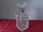 Zware Ruit Kristallen Whiskey Karaf met Zilveren Hals, Antiek en Kunst, Ophalen of Verzenden