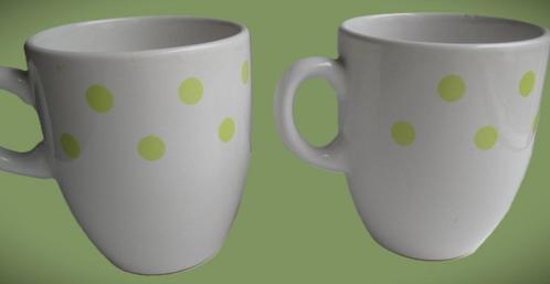 Mok Groen Dot~Mokken met Stippen~Porseleinen koffiemokken, Huis en Inrichting, Keuken | Servies, Nieuw, Kop(pen) en/of Schotel(s)