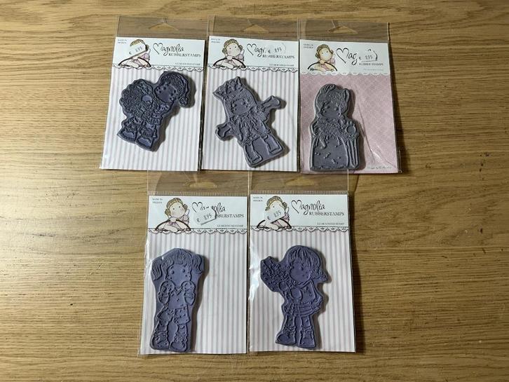 5x Magnolia Stempels, Hobby en Vrije tijd, Stempelen, Zo goed als nieuw, Houten stempel, Ophalen of Verzenden