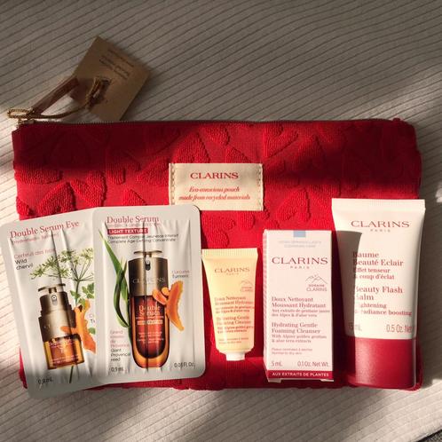 Clarins Skin Care Pouch Set, Sieraden, Tassen en Uiterlijk, Uiterlijk | Gezichtsverzorging, Nieuw, Verzorging, Verzenden
