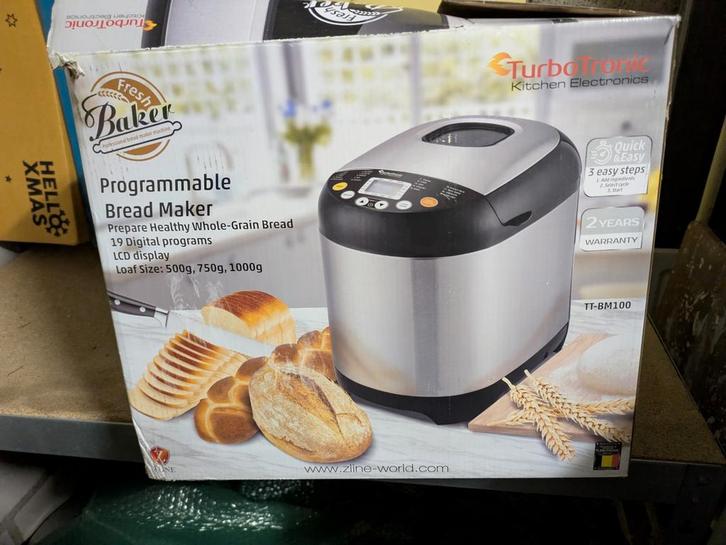 Broodbakmachine - Nieuw in doos, Witgoed en Apparatuur, Broodbakmachines, Nieuw, Met timer, 800 tot 1200 gram deeg, Kijkvenster