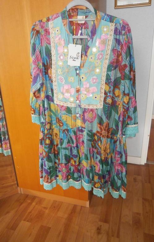 Mooie SIYA tuniek mt M/L gebloemd met borduur, kant, nieuw, Kleding | Dames, Blouses en Tunieken, Nieuw, Maat 38/40 (M), Overige kleuren