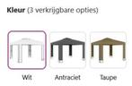 Paviljoen 3x3 partytent wit taupe + LED-slinger GRTS BEZORGD, Tuin en Terras, Verzenden, Partytent, Minder dan 4 meter, Nieuw