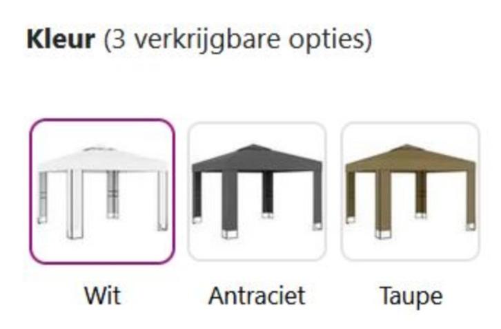 Paviljoen 3x3 partytent wit taupe + LED-slinger GRTS BEZORGD, Tuin en Terras, Partytenten, Nieuw, Partytent, 2 meter of meer, Minder dan 5 meter