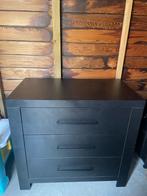 Zwarte Commode met 3 Lades, Huis en Inrichting, Kasten | Ladekasten, Ophalen, Overige materialen, Gebruikt, 50 tot 100 cm