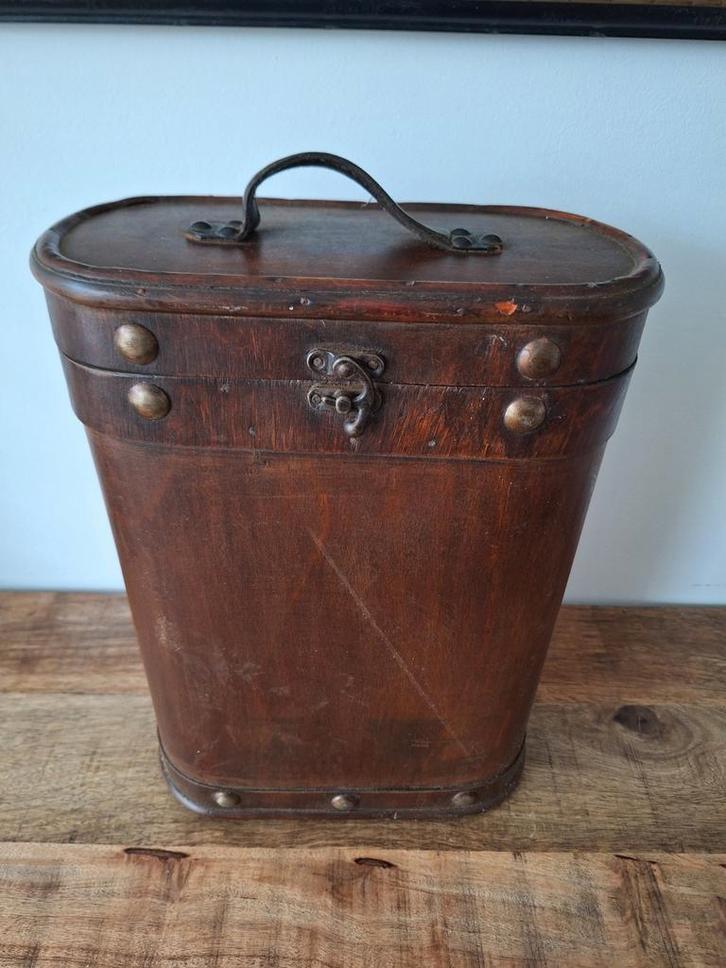 Vintage Houten Kistje met Handvat, Huis en Inrichting, Woonaccessoires | Kisten, Ophalen