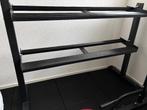 Dumbell rek 2 laags zwart, Sport en Fitness, Fitnessmaterialen, Ophalen, Gebruikt, Benen, Dumbbell