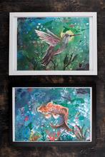 2x wall art. Acrylic painting. hand-painted, Antiek en Kunst, Kunst | Schilderijen | Abstract, Ophalen of Verzenden