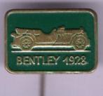 Bentley 1928 groen op koper oldtimer auto speldje( A_170 ), Verzamelen, Speldjes, Pins en Buttons, Verzenden, Zo goed als nieuw