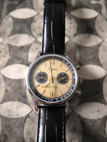 SUGESS Seagull ST1901 Panda 40mm Champagne Chronograph Sapph beschikbaar voor biedingen