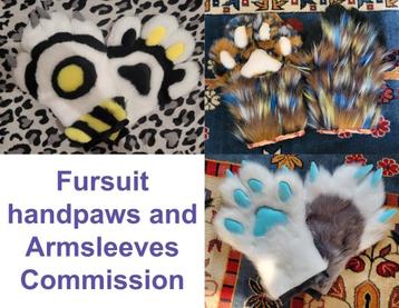 Fursuit handpaws and armsleeves commission beschikbaar voor biedingen