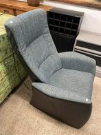 Blauw stoffen/leren sta op stoel, Ophalen, ., 75 tot 100 cm, Zo goed als nieuw