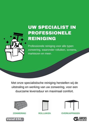 Professionele reiniging van alle soorten zonwering! beschikbaar voor biedingen