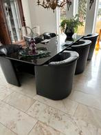 Eethoek graniet tafel zwart met 6 stoelen Rolf benz, Huis en Inrichting, Tafels | Eettafels, Ophalen of Verzenden