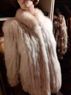 Witte saga fox bontjas bont jas bontjasje klein mankement M, Ophalen of Verzenden, Gedragen, Maat 38/40 (M), Wit