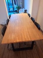 Eikenhouten eettafel met metalen poten, Huis en Inrichting, Tafels | Eettafels, Ophalen, Gebruikt, 200 cm of meer, 50 tot 100 cm