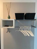 Wandkapstok / garderoberek, wit & geborsteld metaal, 90cm, Huis en Inrichting, Zo goed als nieuw, Minder dan 100 cm, Metaal, Ophalen