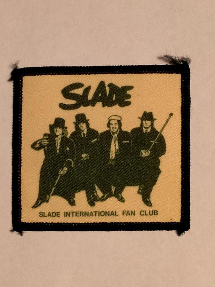 Slade international fan club vintage logo patch RARE embleem, Verzamelen, Muziek, Artiesten en Beroemdheden, Nieuw, Kleding, Verzenden