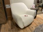 Witte Fauteuil met Draaivoet, Ophalen, Zo goed als nieuw, Stof, 75 tot 100 cm