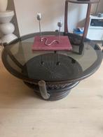 Design salontafel hout glas manou style retro tafel, Huis en Inrichting, Rond, Zo goed als nieuw, Minder dan 50 cm, 50 tot 100 cm