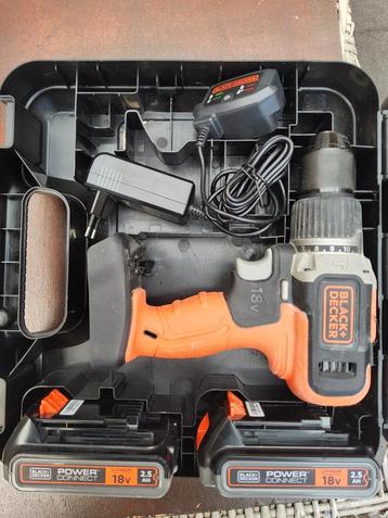 Black Decker 18v lithium  boormachine 2.5AH BCD003ME2K beschikbaar voor biedingen