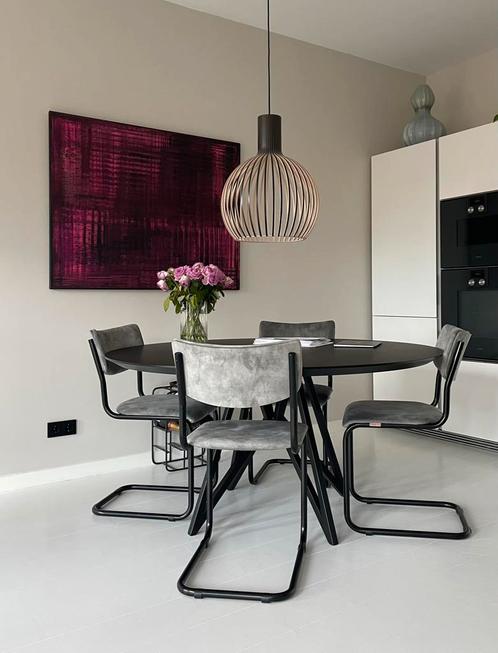 Stoelen Dykmeyer 5 stuks zgan, Huis en Inrichting, Stoelen, Zo goed als nieuw, Stof, Grijs, Ophalen