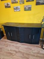 Zwart Dressoir met Lades en Deuren, Ophalen, Gebruikt, 150 tot 200 cm, Modern