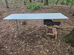tafel met ijzeren onderstel, uit schaftkeet, 60 x 180, Ophalen, Gebruikt, 50 tot 100 cm, 150 tot 200 cm