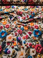French terry craft flowers dusty mint, 120 cm of meer, Ophalen of Verzenden, Katoen, Nieuw