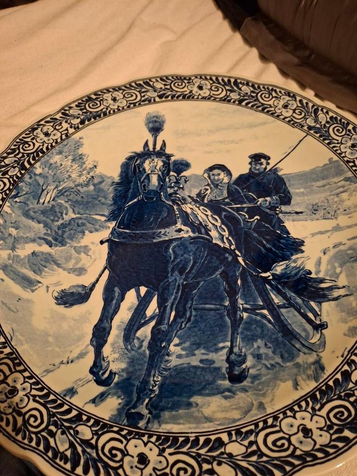 Delfts Blauw Wandbord Sphinx Maastricht, Antiek en Kunst, Antiek | Wandborden en Tegels, Ophalen of Verzenden