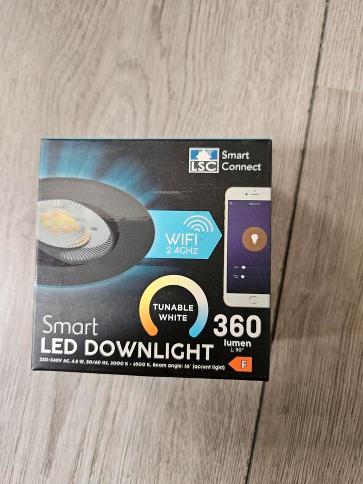 LSC Zwart Smart spotje LED Downlight - Nieuw!, Huis en Inrichting, Lampen | Losse lampen, Nieuw, Led-lamp, Minder dan 30 watt