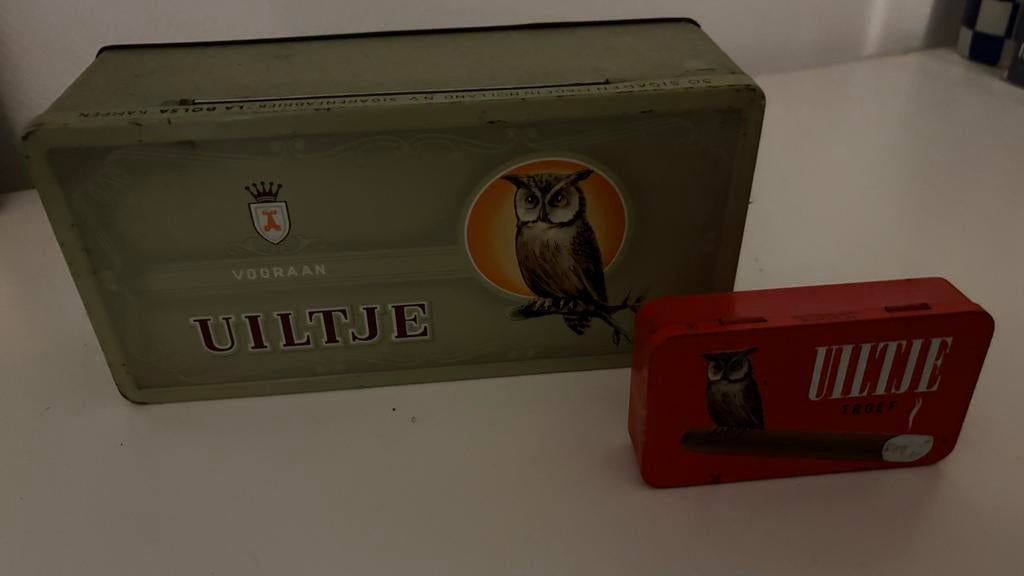 Set van Uiltje sigarenblikken blikken blikje, Verzamelen, Blikken, Ophalen of Verzenden, Gebruikt, Overige, Overige merken