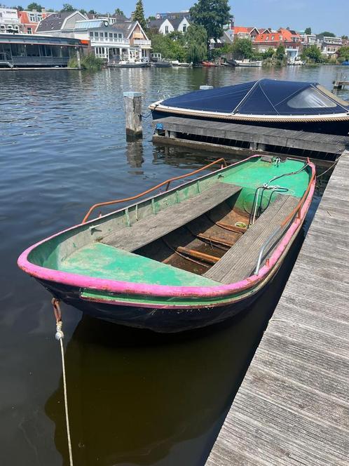 Stalen vlet boot, Watersport en Boten, Sloepen, Gebruikt, Tot 10 pk, 3 tot 6 meter, Buitenboordmotor, Benzine, Polyester, Ophalen