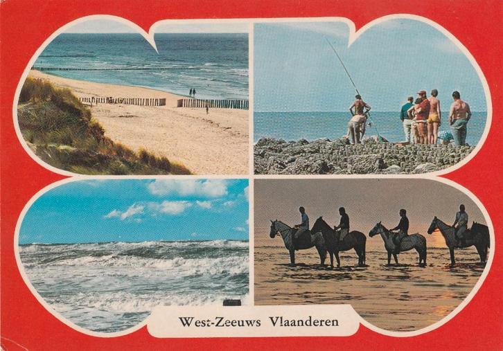 WEST ZEEUWS VLAANDEREN Strand Branding Vissers Paarden, Verzamelen, Ansichtkaarten | Nederland, Gelopen, Zeeland, 1960 tot 1980