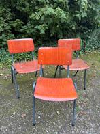 3 eetkamerstoelen (vintage/old school/jaren60), Huis en Inrichting, Ophalen, Zo goed als nieuw, Bruin, Vijf, Zes of meer stoelen