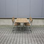 Thonet tuinset S1040 | Iroko hout | Vintage | Design, Tuin en Terras, Tuinsets en Loungesets, Ophalen, 4 zitplaatsen, Gebruikt