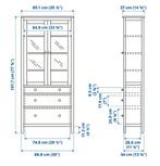 HEMNES Vitrinekast zwartbruin met lades, Huis en Inrichting, Ophalen, Gebruikt, 50 tot 100 cm, 25 tot 50 cm