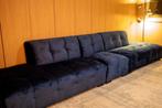 Blauwe modulaire velvet bank, Zitmaxx, Huis en Inrichting, Banken | Bankstellen, Ophalen, 300 cm of meer, 75 tot 100 cm, Zo goed als nieuw