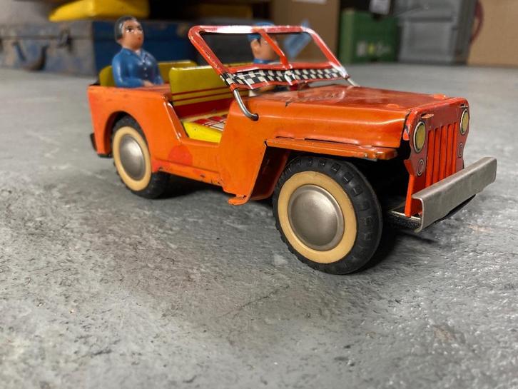 Zeldzame Chinese Vintage Jeep blikken speelgoed model MF-739, Antiek en Kunst, Antiek | Speelgoed, Ophalen of Verzenden