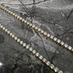 14 karaat gouden ketting tennis schakel met stenen, Ophalen of Verzenden, Nieuw, Goud