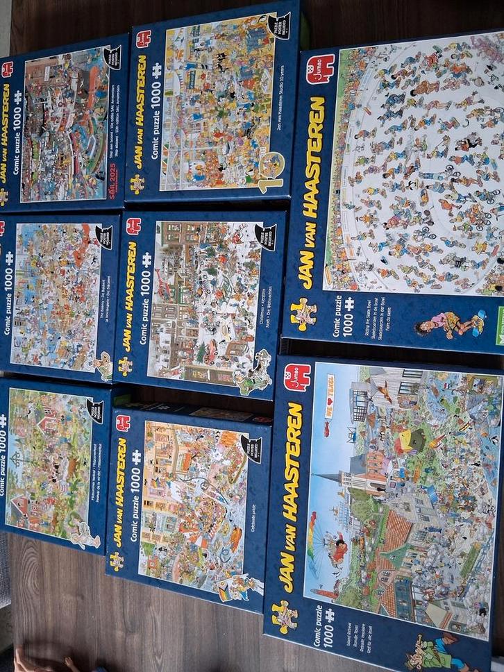 8 Jan van Haasteren Puzzels - 1000 Stukjes, Hobby en Vrije tijd, Denksport en Puzzels, Zo goed als nieuw, Legpuzzel, 500 t/m 1500 stukjes
