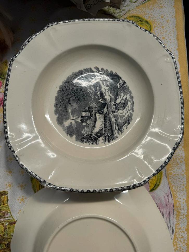 Servies Maastricht Diepe Borden Landschap, Antiek en Kunst, Antiek | Schalen, Ophalen of Verzenden