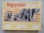 59 .. Puzzel drieluik olifant, Hobby en Vrije tijd, Denksport en Puzzels, Ophalen of Verzenden, 500 t/m 1500 stukjes, Zo goed als nieuw