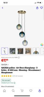 QAZQA pallon plafondlamp, Huis en Inrichting, Lampen | Hanglampen, Ophalen, Zo goed als nieuw, Glas, Minder dan 50 cm