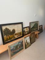 Collectie van 7 oude schilderijen, Antiek en Kunst, Ophalen of Verzenden